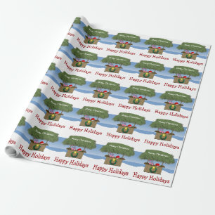 Tropisch eiland Tiki Hut Bar Kerst Cadeaupapier
