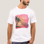 Tropisch eiland Vader van de bruidegom Roze ID581 T-shirt (Voorkant)