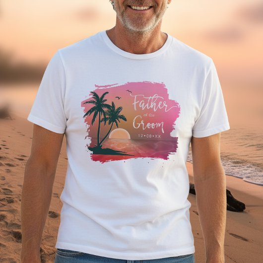 Tropisch eiland Vader van de bruidegom Roze ID581 T-shirt