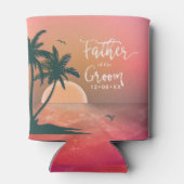 Tropisch eiland Vader van de roomroze ID581 Blikjeskoeler (Achterkant)