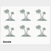 Tropisch eiland vierkante sticker (Vel)