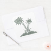 Tropisch eiland vierkante sticker (Envelop)