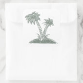 Tropisch eiland vierkante sticker (Tas)