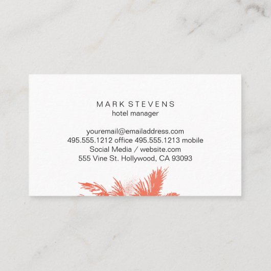 Tropisch eiland visitekaartje (Achterkant)