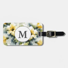 Tropisch eiland Waterverf Hibiscus Bagagelabel