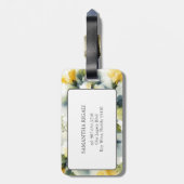 Tropisch eiland Waterverf Hibiscus Bagagelabel (Achterkant verticaal)