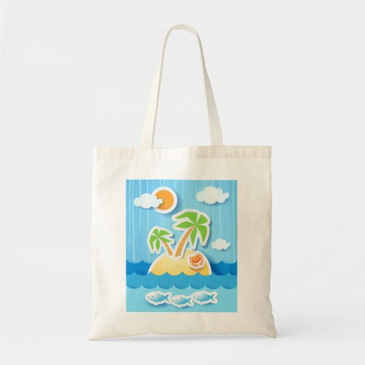 Tropisch eiland, zak tote bag (Voorkant)