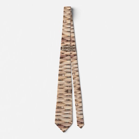 tropisch eiland zomer strand rustieke beige rotan stropdas (Voorkant)