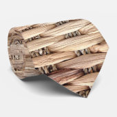 tropisch eiland zomer strand rustieke beige rotan stropdas (Opgerold)