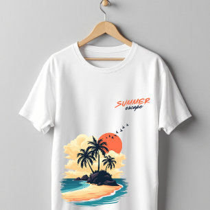 Tropisch Eiland Zonsondergang Zomer Ontsnapping  T-shirt