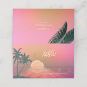Tropisch Eiland Zonsopgang Bruiloft Tafel Roze ID5 Plaatskaartje (Buitenkant ongevouwen)