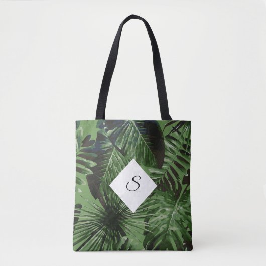 Tropisch eilandje met je Initialen Tote Bag (Voorkant)