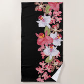 Tropisch eilandje Roze Orchid Flowers Beach Towel Strandlaken (Voorkant)