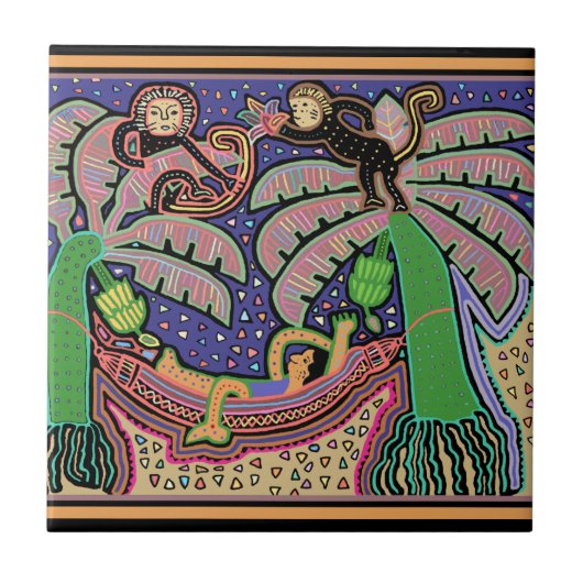 tropisch eilandleven tegeltje (Voorkant)