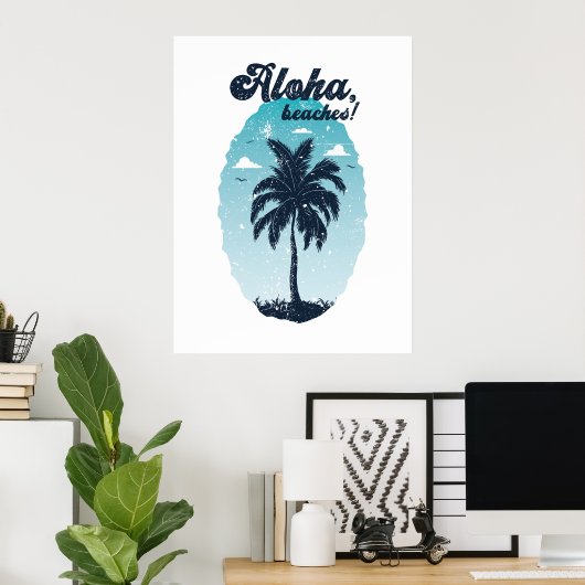 Tropisch eilandontwerp. poster (Thuiskantoor)