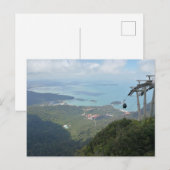 Tropisch eilandpanorama met kabelbaan briefkaart (Voorkant / Achterkant)