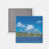 Tropisch eilandparadijs met palmbomen  magneet (Voorkant / Achterkant)