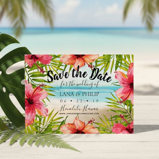 Tropisch eilandparadijs strand save the date