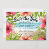 Tropisch eilandparadijs strand save the date (Voorkant)