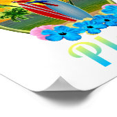 Tropisch eilandstrand alsjeblieft kleurrijk poster (Hoek)