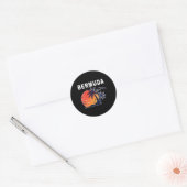 Tropisch eilandstrand in Bermuda Ronde Sticker (Envelop)