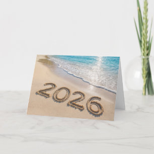 Tropisch eilandstrand Nieuwjaar 2027 Feestdagen Kaart