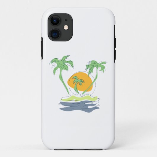 Tropisch eilandstrand. Straalboom omtrekken Case-Mate iPhone Case (Achterkant)