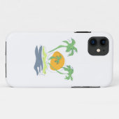 Tropisch eilandstrand. Straalboom omtrekken Case-Mate iPhone Case (Achterkant (horizontaal))