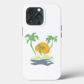 Tropisch eilandstrand. Straalboom omtrekken Case-Mate iPhone Case (Achterkant)