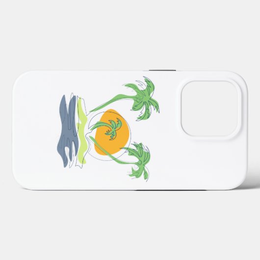 Tropisch eilandstrand. Straalboom omtrekken Case-Mate iPhone Case (Achterkant (horizontaal))