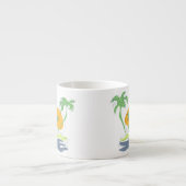 Tropisch eilandstrand. Straalboom omtrekken Espresso Kop (Voorkant)