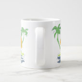 Tropisch eilandstrand. Straalboom omtrekken Grote Koffiekop (Achterkant)