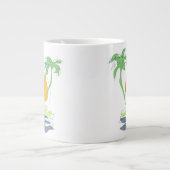 Tropisch eilandstrand. Straalboom omtrekken Grote Koffiekop (Voorkant)