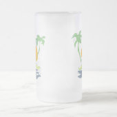 Tropisch eilandstrand. Straalboom omtrekken Matglas Bierpul (Center)