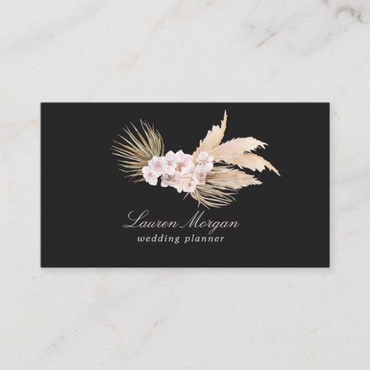 tropisch elegant floral minimalist Visitekaartje (Voorkant)