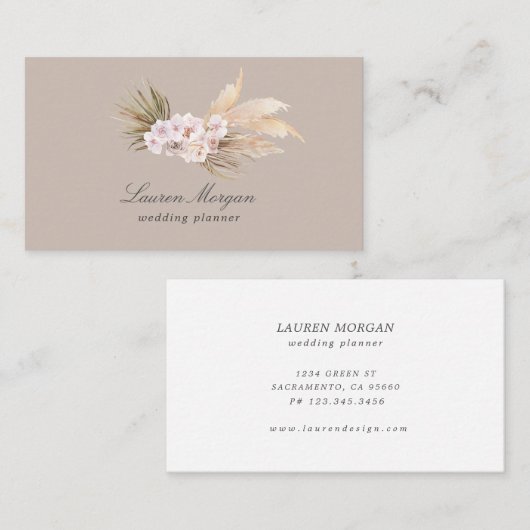 tropisch elegant floral minimalist Visitekaartje (Voorkant / Achterkant)