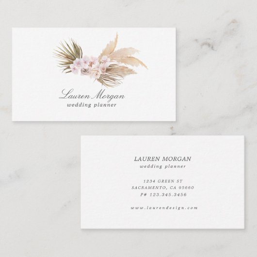 tropisch elegant floral minimalist Visitekaartje (Voorkant / Achterkant)