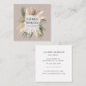 Tropisch Elegant Floral Square Visitekaartje (Voorkant / Achterkant)