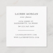 Tropisch Elegant Floral Square Visitekaartje (Achterkant)