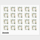 Tropisch Elegant Green Gold Palms Wedding Vierkante Sticker (Vel)