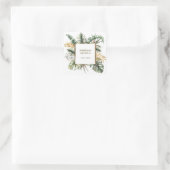 Tropisch Elegant Green Gold Palms Wedding Vierkante Sticker (Tas)