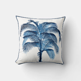 Tropisch Elegant palm  blauw Kussen
