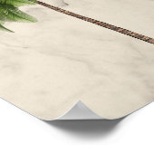 Tropisch Elegant Palm Tree Champagne Marble Poster (Hoek)
