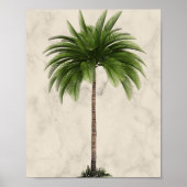 Tropisch Elegant Palm Tree Champagne Marble Poster (Voorkant)