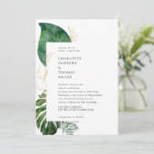 Tropisch Elegant Plant Trending Wedding Kaart (Staand voorkant)