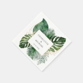 Tropisch Elegant Plant Trending Wedding Servet (Hoek)