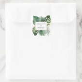 Tropisch Elegant Plant Trending Wedding Vierkante Sticker (Tas)