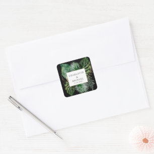 Tropisch Elegant Plant Trending Wedding Vierkante Sticker