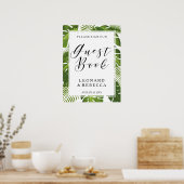 Tropisch Elegant vertrekt Guestbook bruiloft Poster (Keuken)
