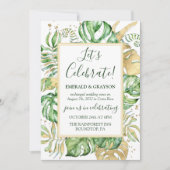 Tropisch Elopement Trouwreceptie Feest Kaart (Voorkant)